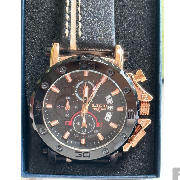 BIG BLACK LEADER OFF WHITE STRAPS MENS WATCHE LUXURY QUARTZ WATERPROOF S… - Picture 4 of 5